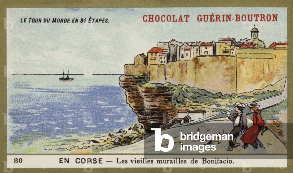 The old walls of Bonifacio, Corsica (chromolitho)