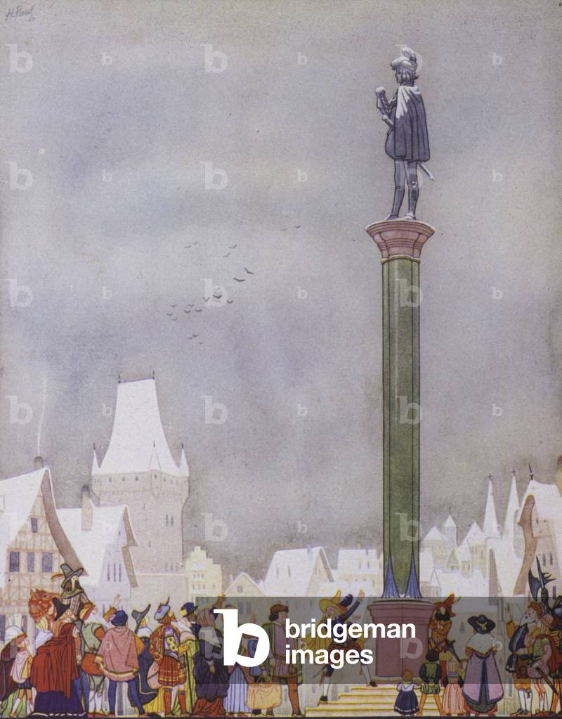 Illustration for The Happy Prince by Oscar Wilde (colour litho)