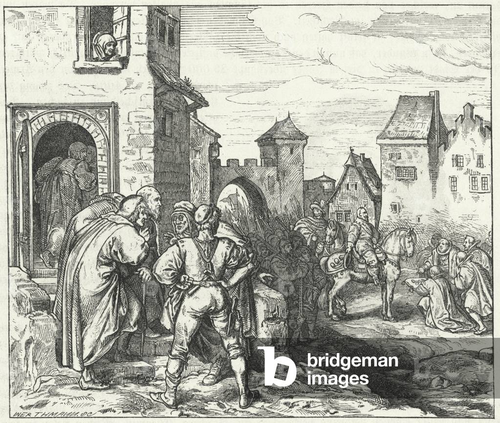 Gustav Adolphus of Sweden entering Munich, 1632 (engraving)