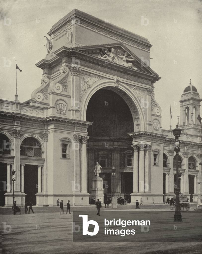 Hemicycle of the Electricity Building (b/w photo)