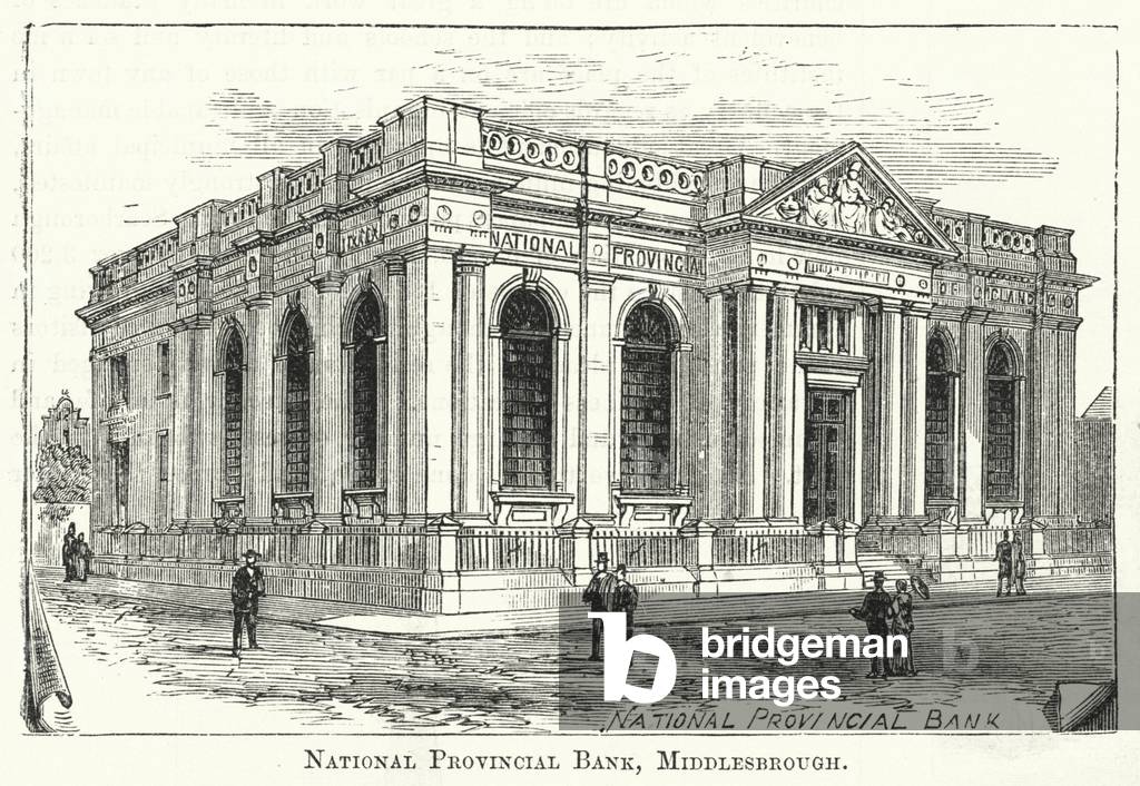 National Provincial Bank, Middlesbrough (engraving)