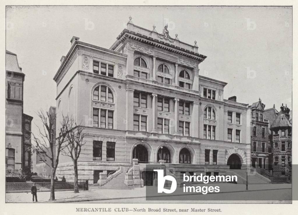 Philadelphia: Mercantile Club, North Broad Street, near Master Street (b/w photo)