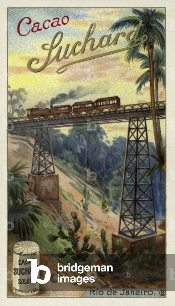 Railway, Rio de Janeiro, Brazil (chromolitho)