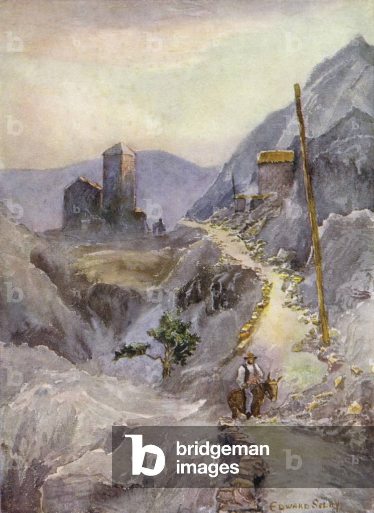 In the Mountains of Andorra (colour litho)