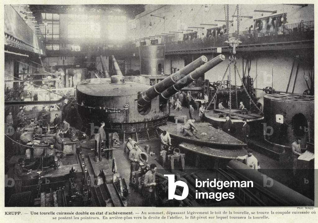 Krupp, Une tourelle cuirassee double en etat d'achevement (b/w photo)