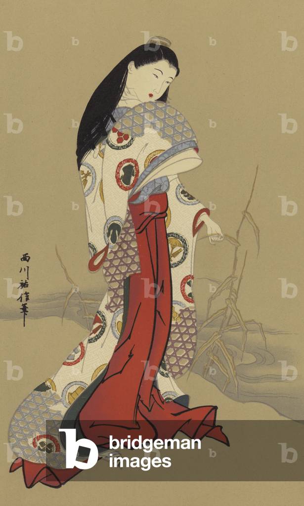 A Girl of the Genroku Age, 1700 AD (chromolitho)