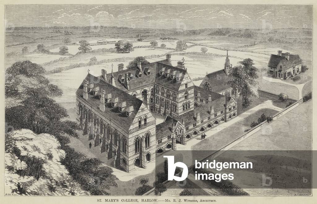 St Mary's College, Harlow (engraving)