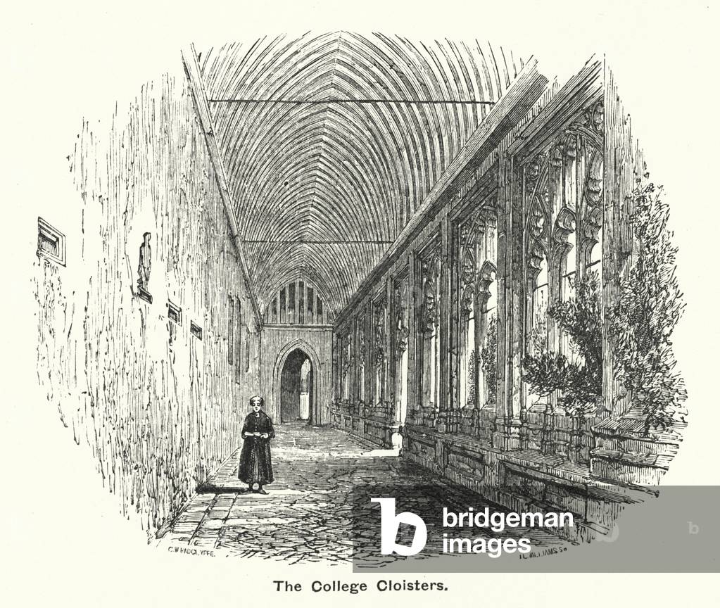 Winchester College: The College Cloisters (engraving)