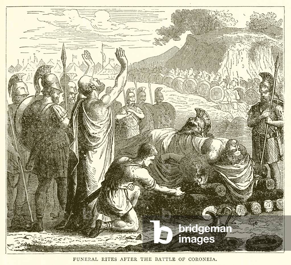 Funeral Rites after the Battle of Coroneia (engraving)
