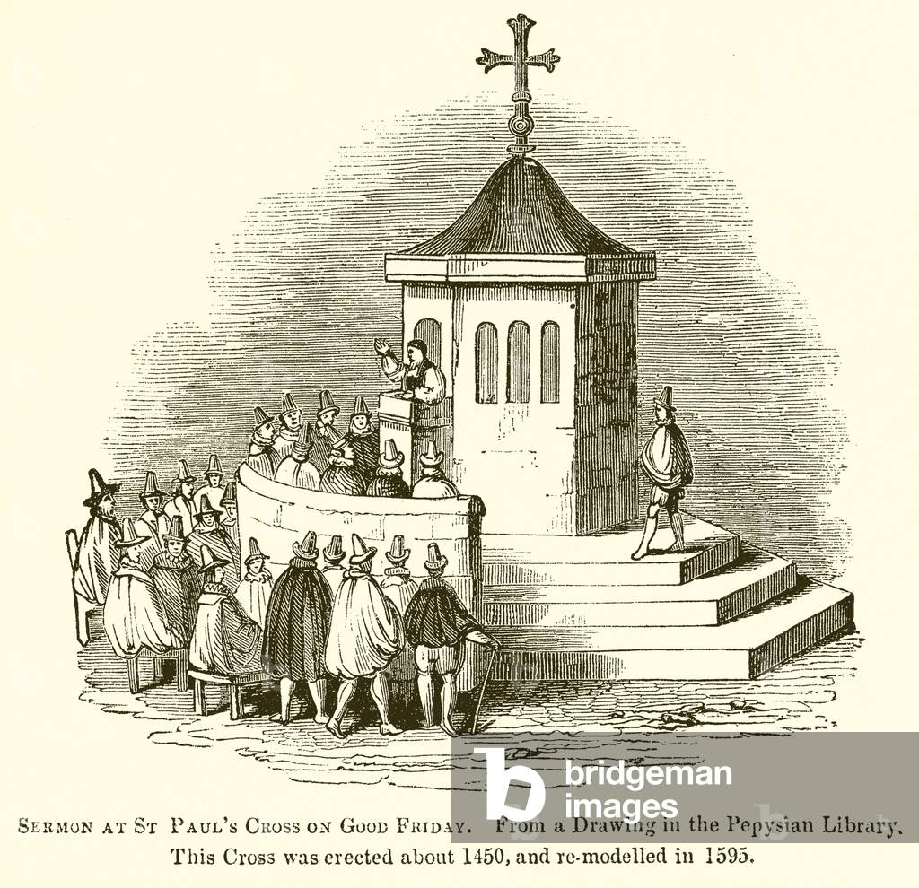 Sermon at St Paul's Cross on Good Friday (engraving)