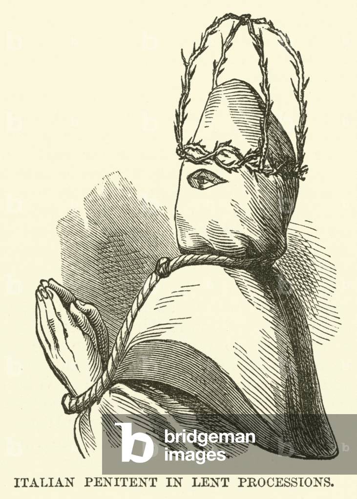 Italian Penitent in Lent Processions (engraving)