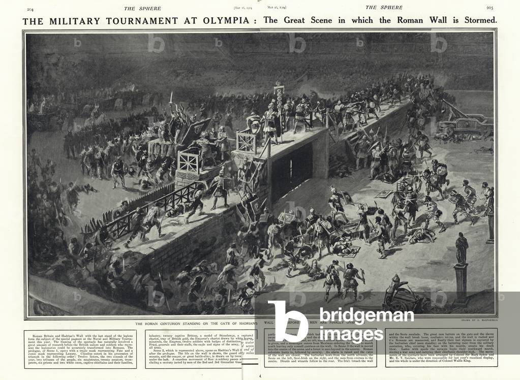 Military tournament at Olympia, London, 1914 (litho)
