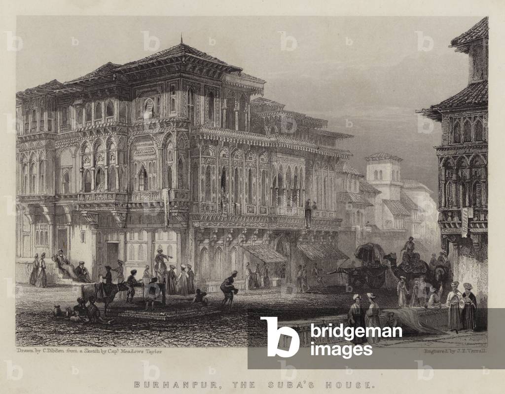 Burhanpur, the Suba's House (colour litho)