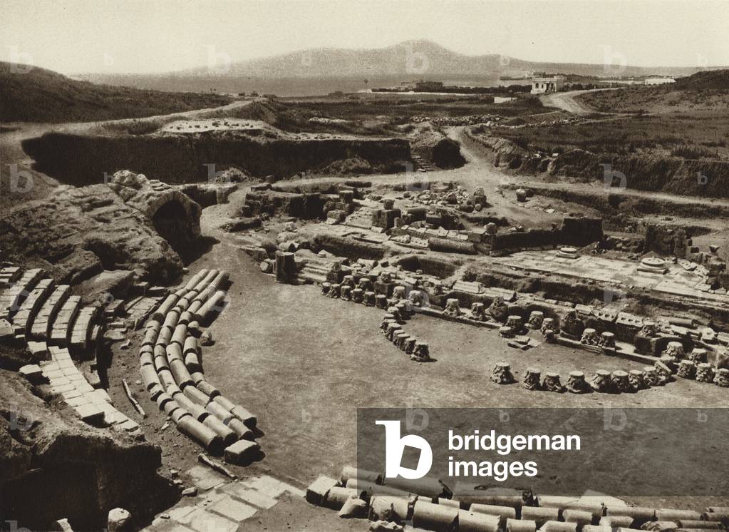 Carthage, Ruins of the theatre (b/w photo)