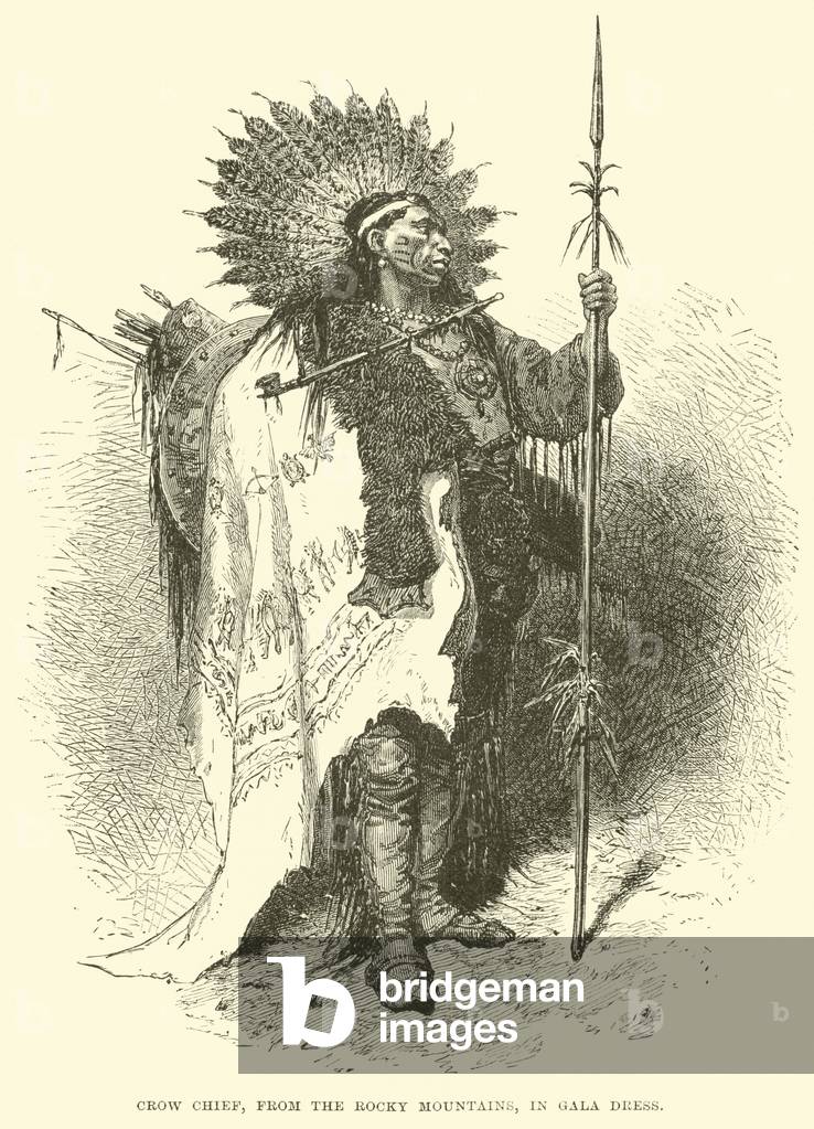 Crow Chief, from the Rocky Mountains, in gala dress (engraving)