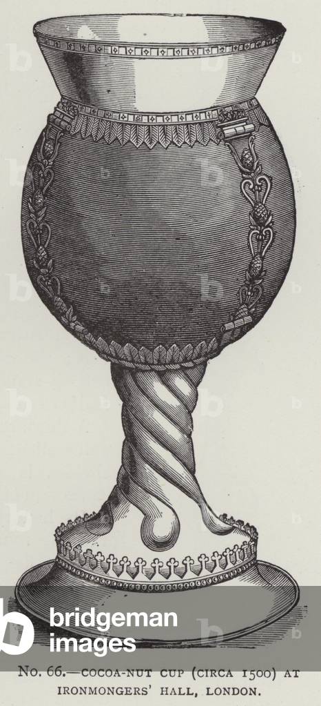 Cocoa-nut Cup (circa 1500) at Ironmongers' Hall, London (engraving)