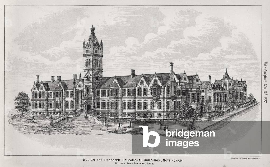 Design for Proposed Educational Buildings, Nottingham (engraving)
