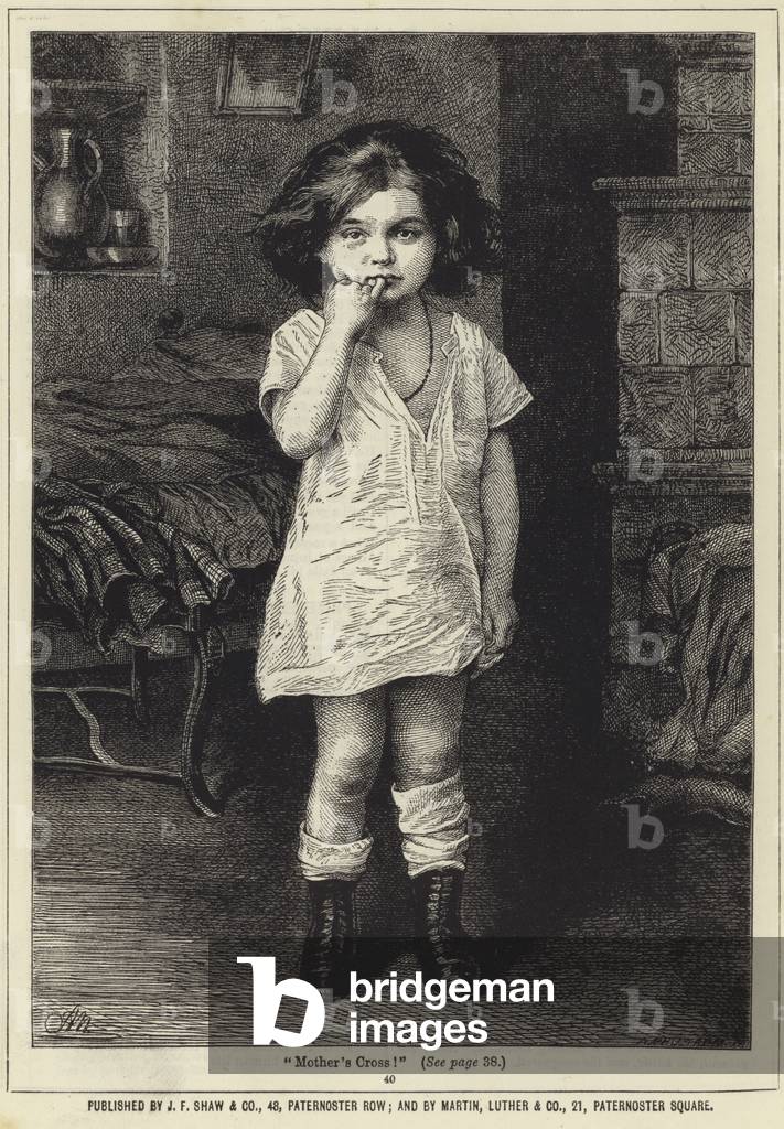 A small child looking upset (engraving)