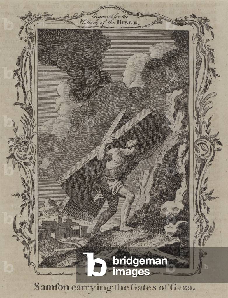 Samson carrying the Gates of Gaza (engraving)