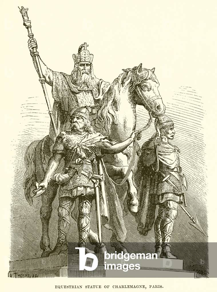 Equestrian statue of Charlemagne, Paris (engraving)