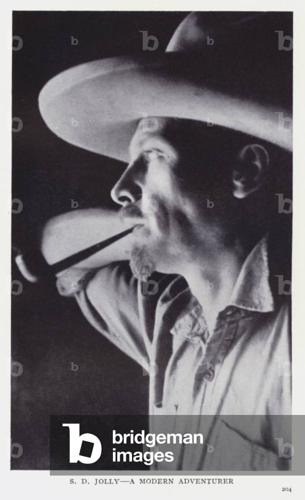 S D Jolly, a modern adventurer (b/w photo)