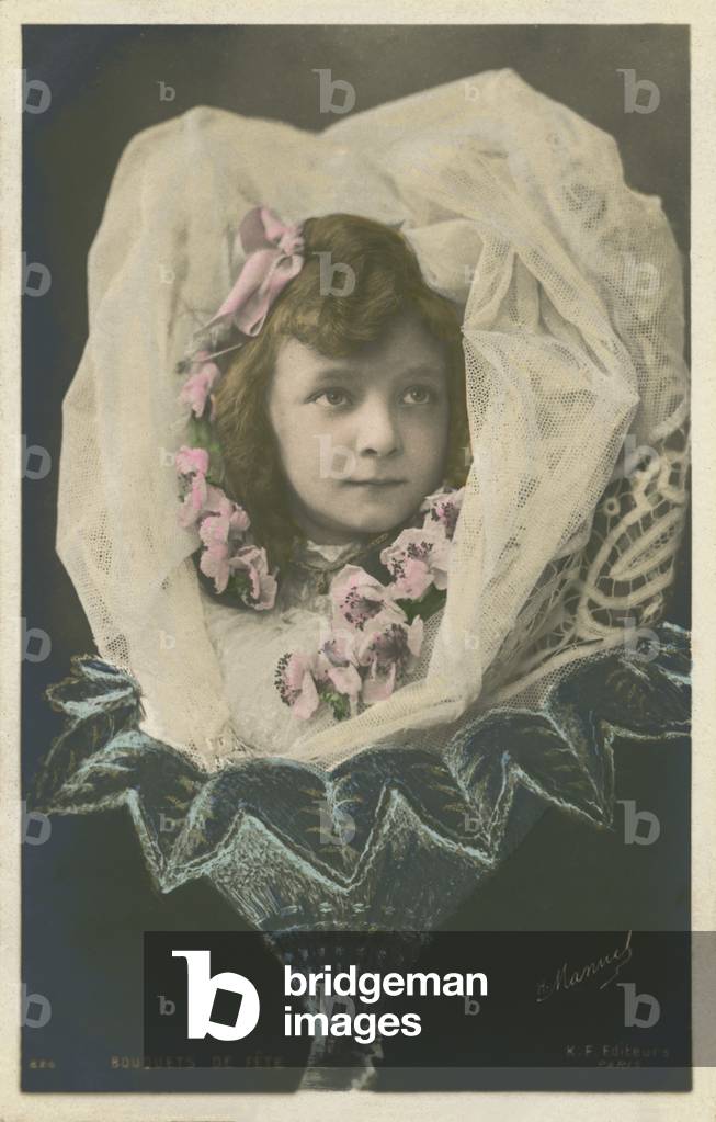 Girl in a flower (colour photo)