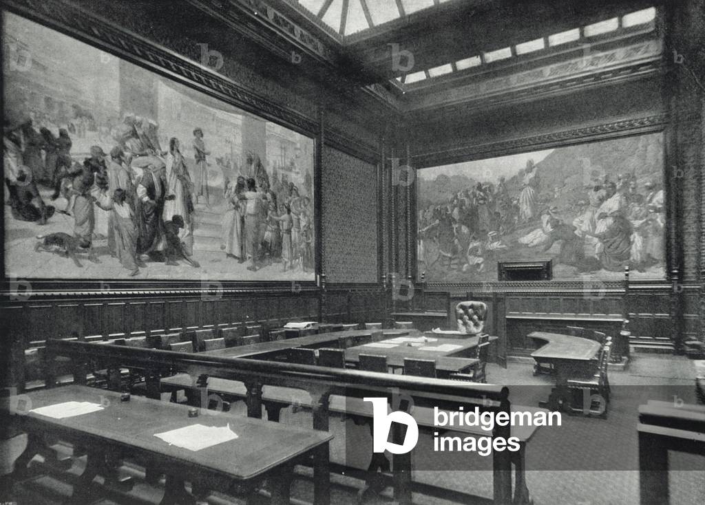 Houses of Parliament, the Moses Room, House of Lords (b/w photo)