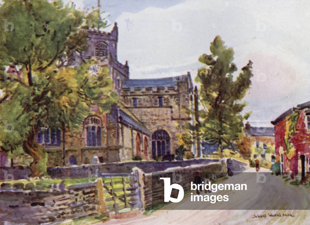 The Priory Church, Cartmel (colour litho)
