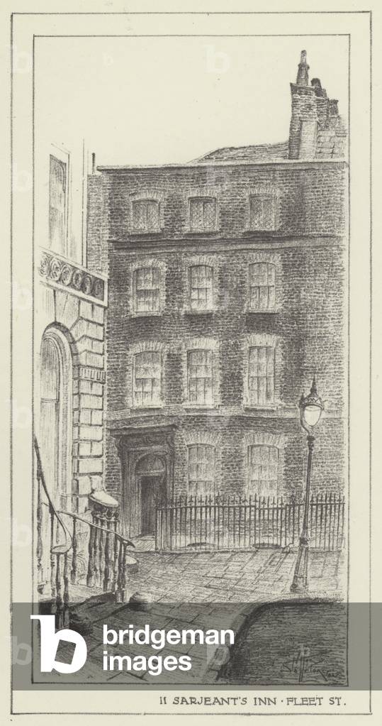11, Serjeant's Inn, Fleet Street (litho)