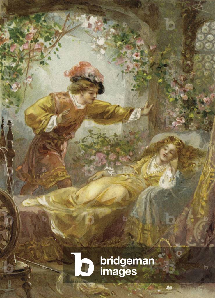 The Prince finds the Sleeping Beauty (chromolitho)