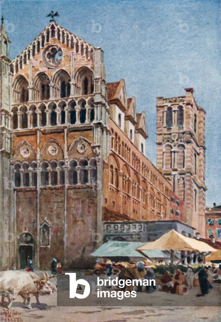 Ferrara the Cathedral (colour litho)