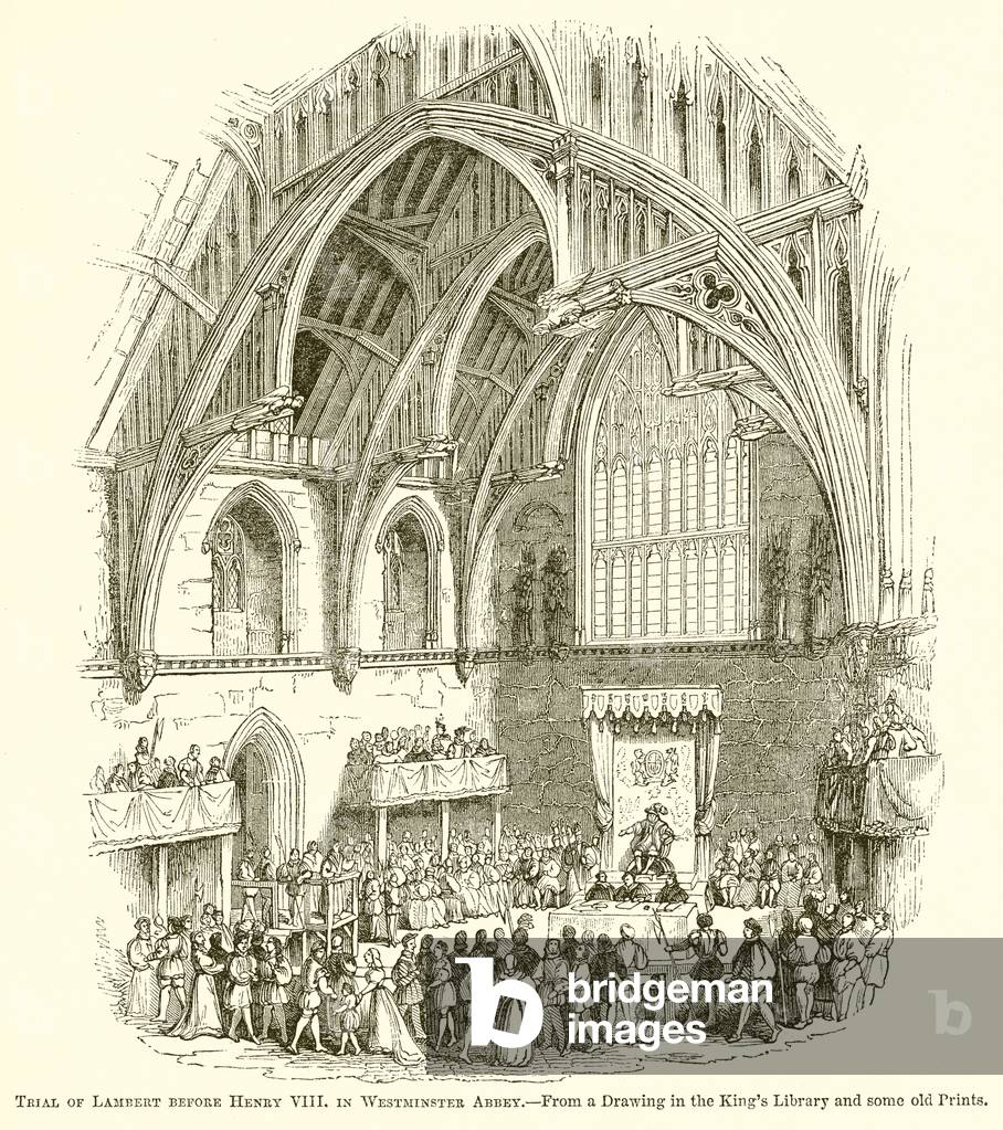 Trial of Lambert before Henry VIII in Westminster Abbey (engraving)
