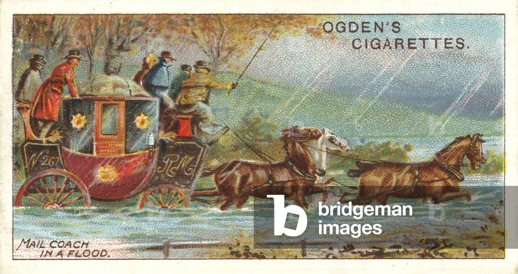 A Mail Coach in a Flood (chromolitho)