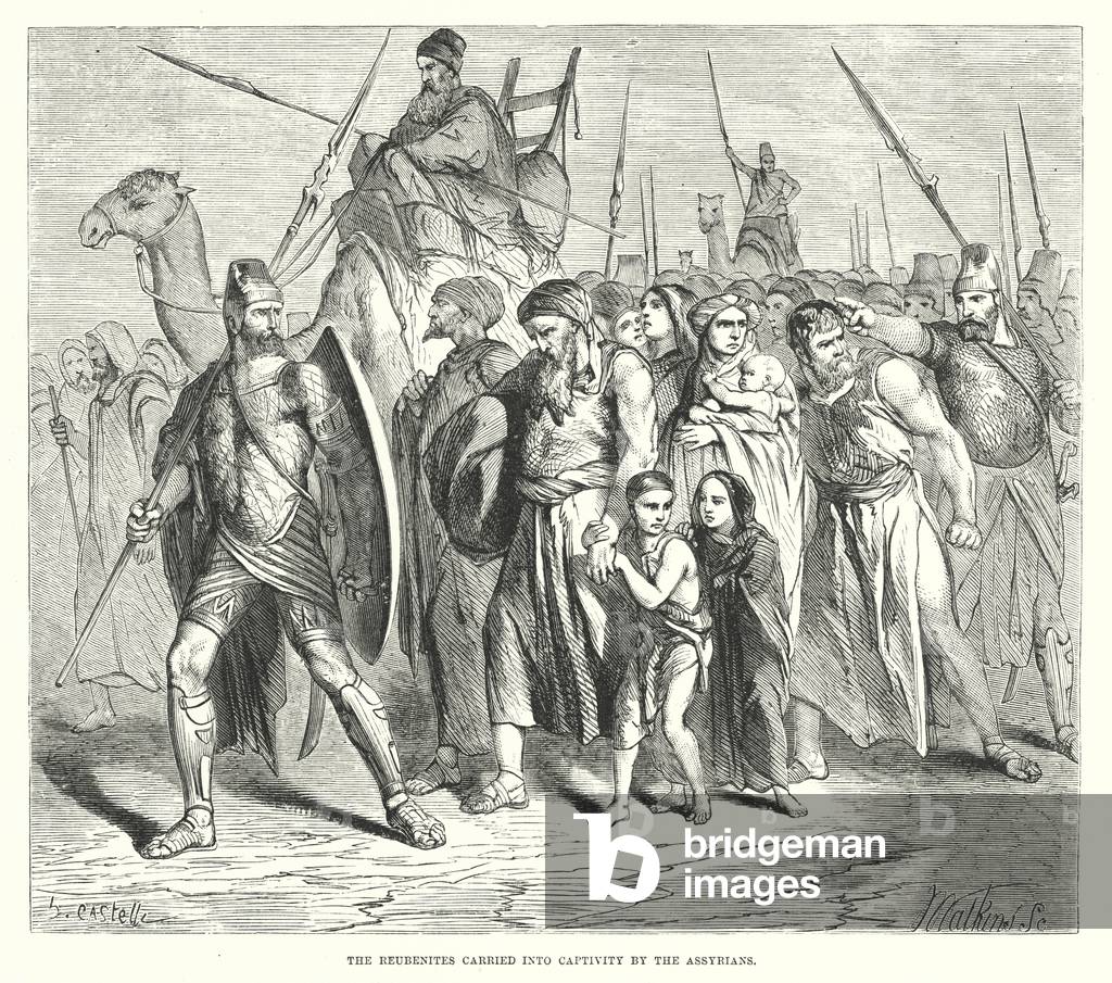 The Reubenites carried into Captivity by the Assyrians (engraving)
