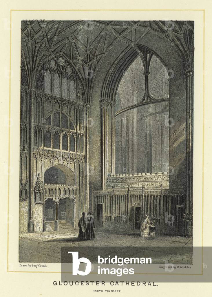 Gloucester Cathedral, north transept (colour litho)