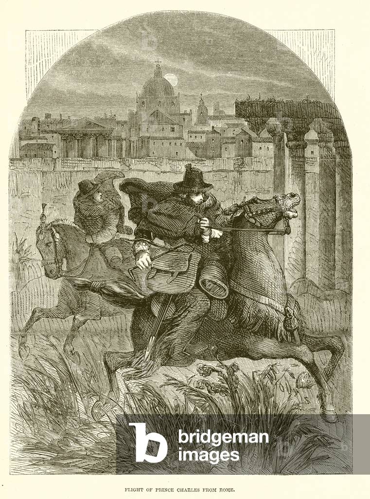 Flight of Prince Charles from Rome (engraving)