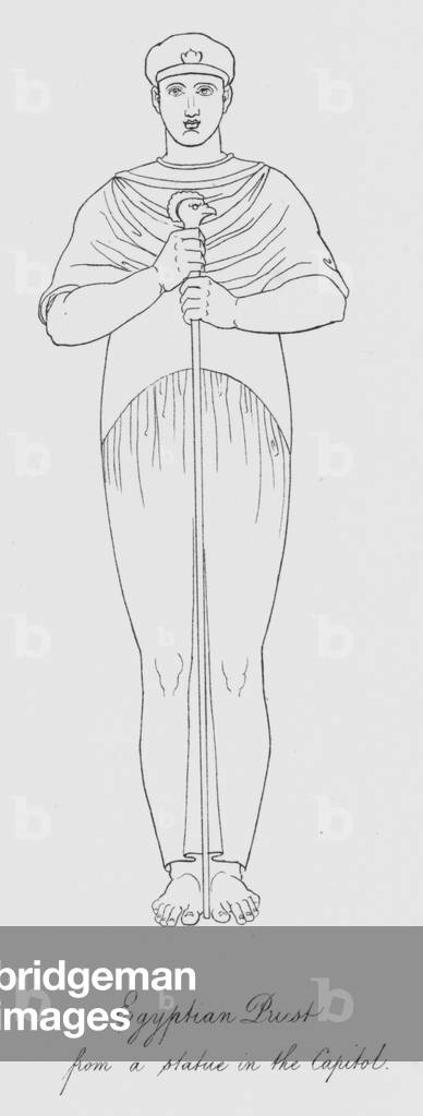 Egyptian Priest, from a statue in the Capitol (engraving)