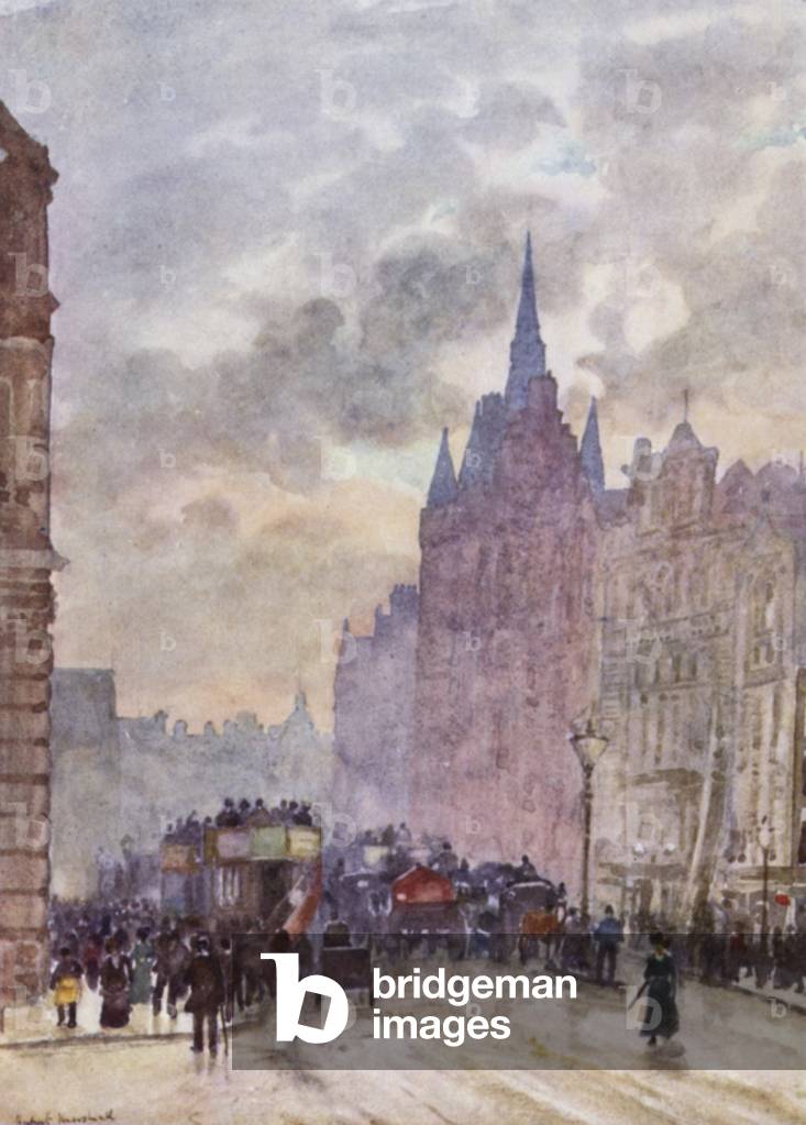 Holborn Hill (colour litho)