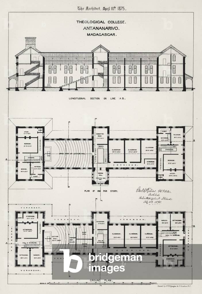 Theological College, Antananarivo, Madagascar (engraving)