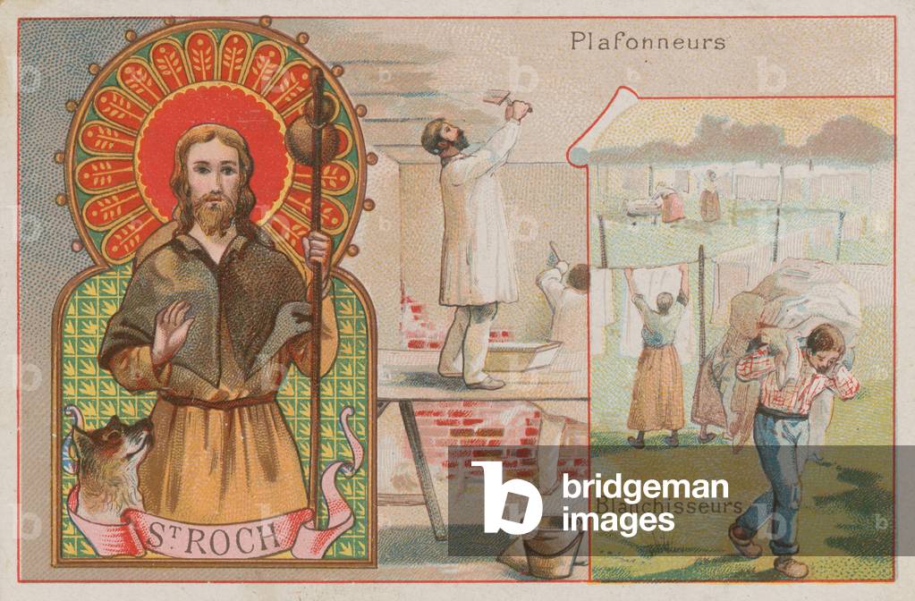 St Roch, plasterers and laundry workers (chromolitho)