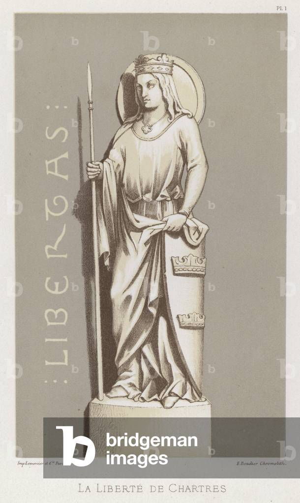 La Liberte de Chartres (colour litho)