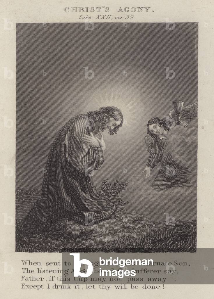 Christ's agony, Luke XXII, ver 39 (engraving)