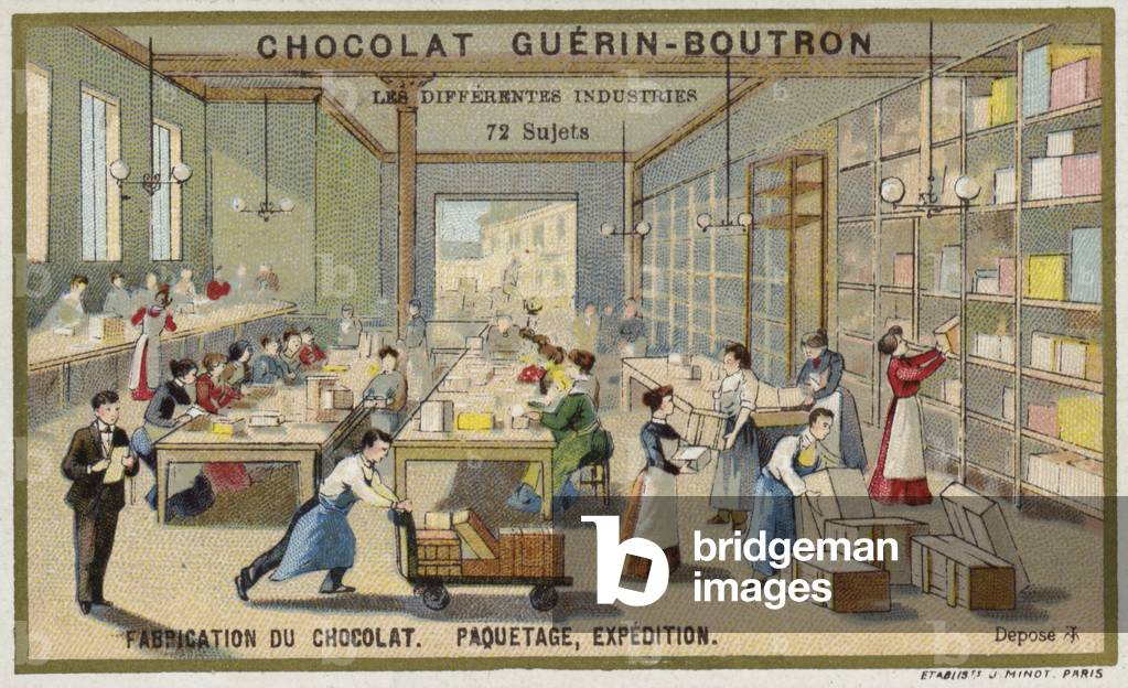 Chocolate manufacturing. Packing and shipping (chromolitho)
