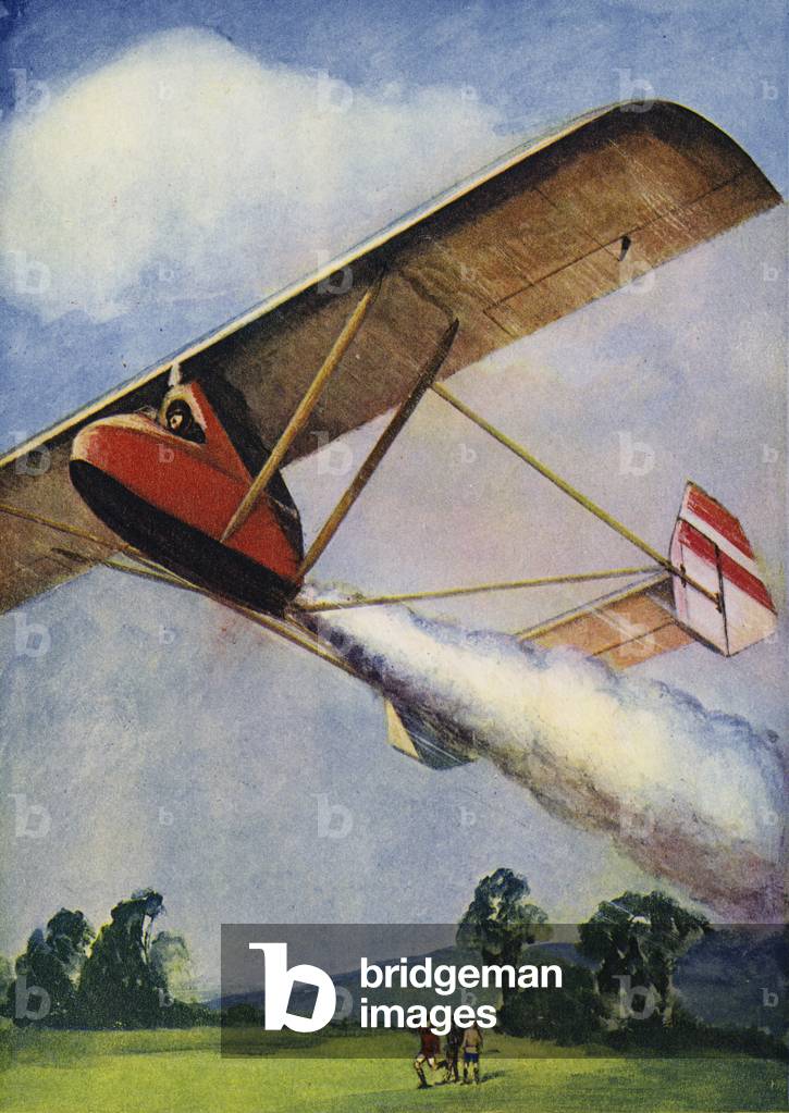 A rocket plane (colour litho)