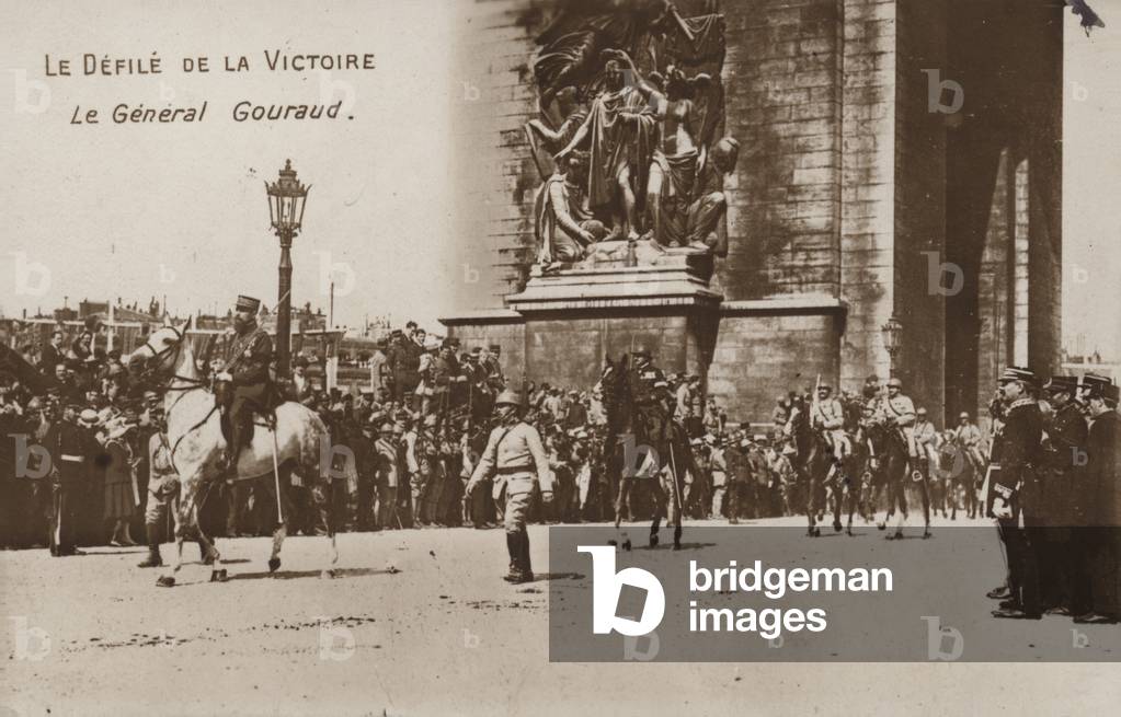 The Victory Parade, General Gouraud (b/w photo)