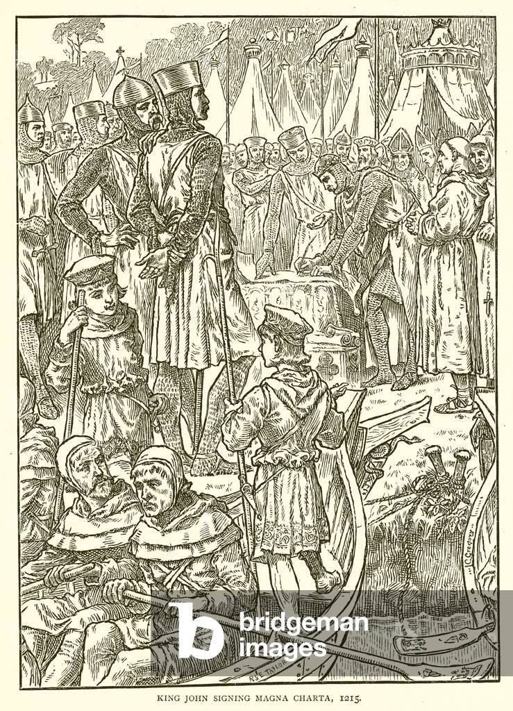 King John signing Magna Charta, 1215 (engraving)