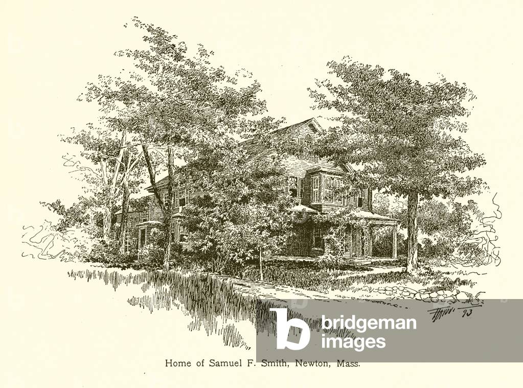 Home of Samuel F. Smith, Newton, Mass (engraving)