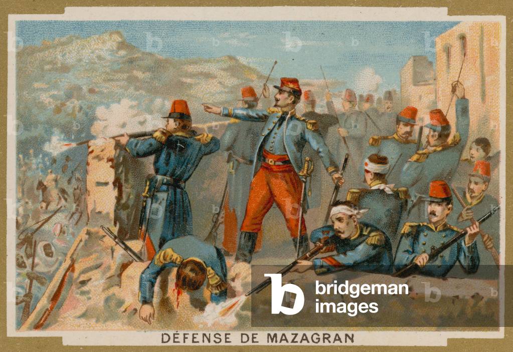 Defence of Mazagran by the French, Algeria, 1840 (chromolitho)