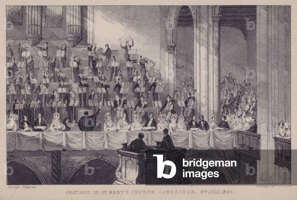 Oratorio in St Mary's Church, Cambridge, 6 July 1842 (litho)