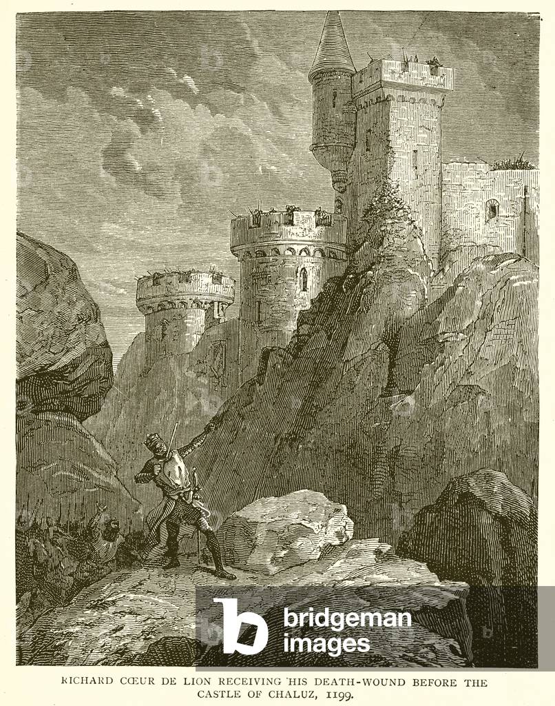 Richard Coeur de Lion receiving his Death-Wound before the Castle of Chaluz, 1199 (engraving)